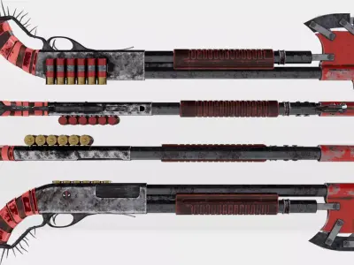 Remington 870 Modified Low-poly 3D model