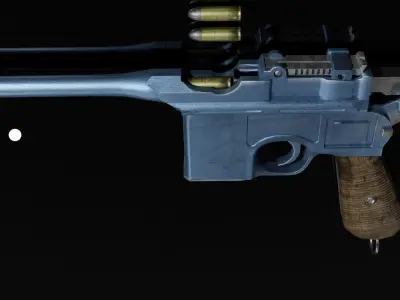 MAUSER C96 BROOMHANDLE PISTOL 3D model