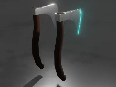 Viking Battle Axes Low-poly 3D model