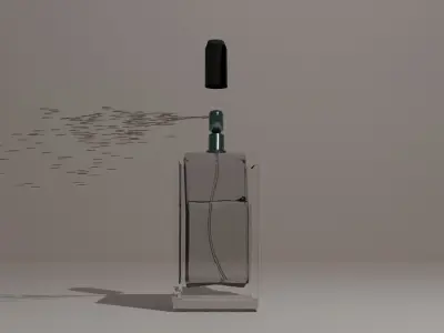 Perfume bottle with fluid animation Low-poly 3D model