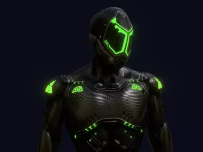 free-mixamo-retextured-model man in futuristic suit Free low-poly 3D model