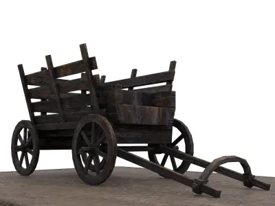 Medieval Carriage  Low-poly 3D model