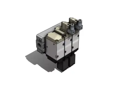 Valvula Solenoide SMC VP744 5DZ1 04 M X555 Solenoid Valve 3D model