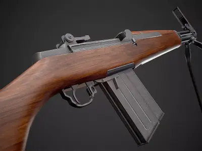 Beretta BM 59 rifle Low-poly 3D model