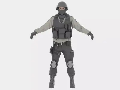 Swat Police Raft 3D model