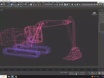 Excavator Construction 323 Simplified Low-poly 3D model