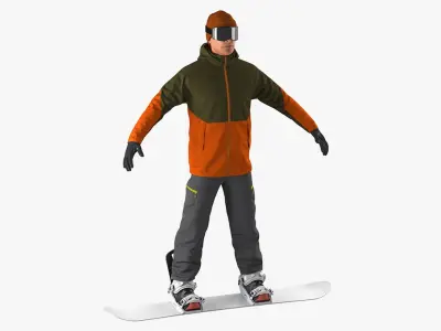 Skier and Snowboarder Collection 3D model