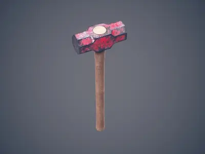 Worn Sledgehammer Low-poly 3D model