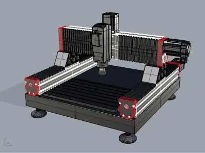 3D cnc servo machine 3D model