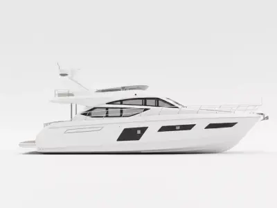 Modern Luxury Flybridge Motor Yacht Low-poly 3D model