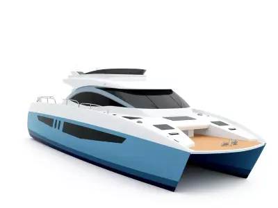 Sleek Catamaran Yacht model pack Low-poly 3D model