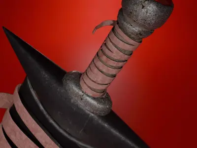 Stylized Fantasy Sword with Scabbard  Game Ready Weapon 3D model