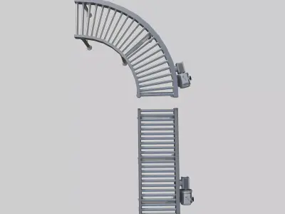 Motorized Roller Conveyor Low-poly 3D model
