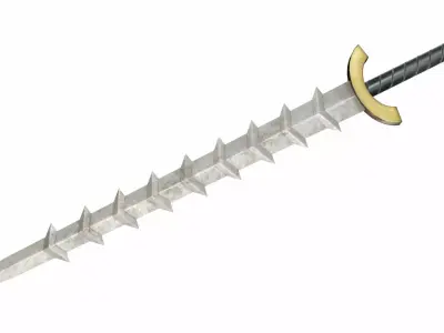 Spiked sword Low-poly 3D model