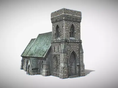 Church Gothic PBR Low-poly 3D model