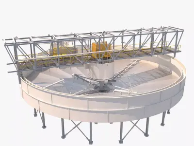 espesador circular metal structure 3D model