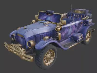 20th Century Galaxy Edition Brass Era Car 3D Model Low-poly 3D model
