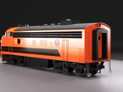 Vintage EMD F7 Diesel Locomotive - Low Poly PBR Game-Ready Low-poly 3D model purchase