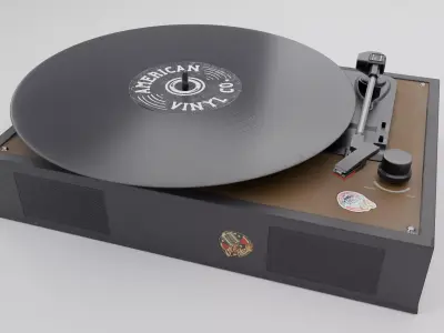Vinyl player Low-poly 3D model