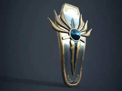 Royal Elven Shield Low-poly 3D model