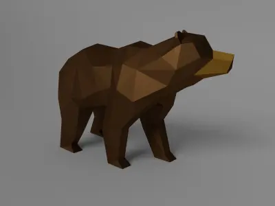 Low-poly Bear in low polygons Low-poly 3D model