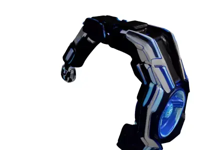 SciFi Gauntlet with Blue Energy Conduits 3D model