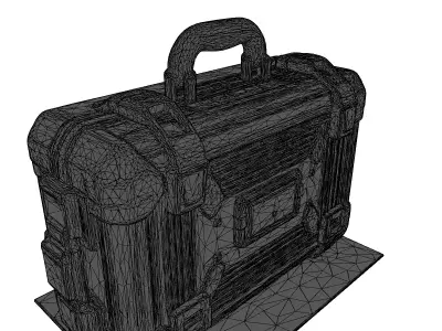 Neon Cyberpunk Briefcase with Holographic Lock 3D model