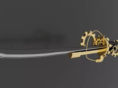 CLOCK SWORD Low-poly 3D model