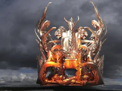 Gold Underworld throne Collection 1  3D model