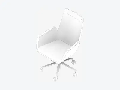 Chair - Contemporary - Cordia Plus - Low - Swivel - Castors Low-poly 3D model