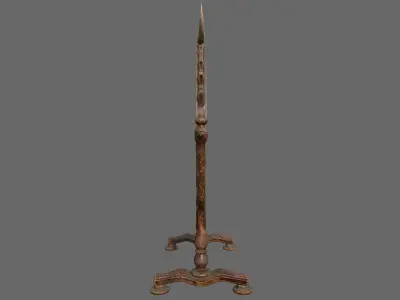Old Antique Double Sided Mirror PBR Low-Poly Game Ready 3D Model Low-poly 3D model