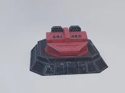 Missile Turret Low-poly 3D model