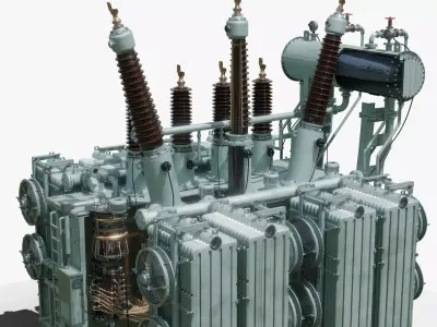 High Voltage Power Distribution Transformer Low-poly 3D model purchase