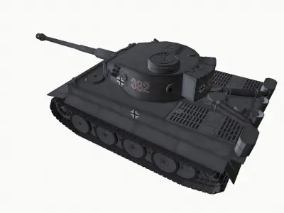 Tiger 1 German Heavy Tank Low-poly 3D model