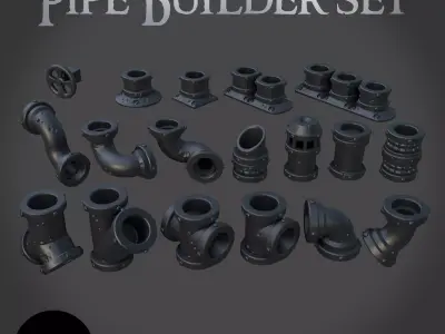 Modular Pipe Creation Set Pre-Supported 3D print model