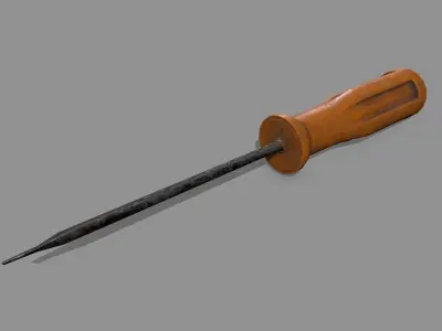 screwdriver wooden Low-poly 3D model