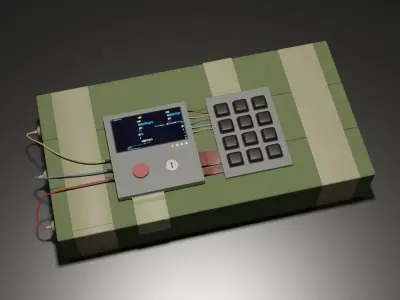Bomb c4 3d blender Free 3D model