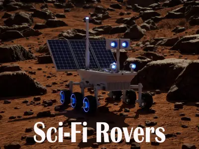 Sci-Fi Rovers Low-poly 3D model