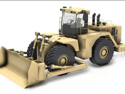 Vehicle - heavy equipment bulldozer 02 3D model