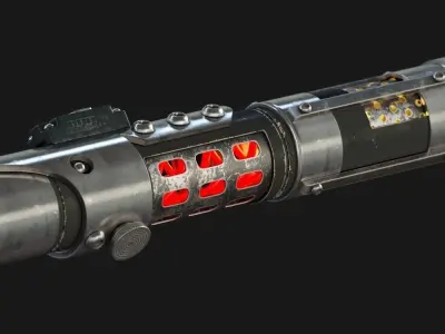 Lightsaber weapon with light 3D model