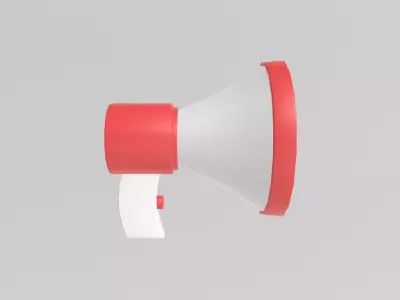 Stylized Low-Poly Megaphone Low-poly 3D model