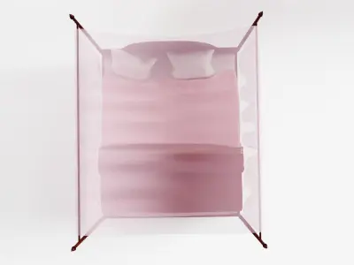 Medieval Double Bed 3D model