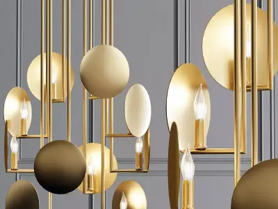 Villa Lumi Grant Ceiling Lamp Brass 3D model