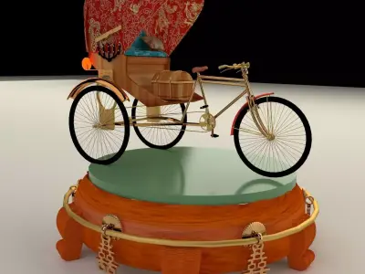 Chinese rickshaw 3D model buy