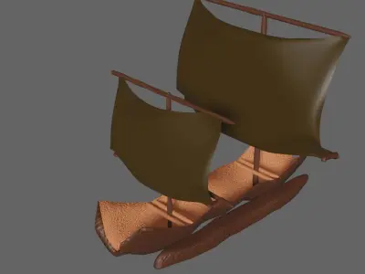 Raft Rod Wood 3D model