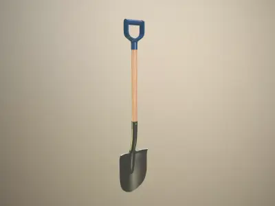 Shovel Low-poly 3D model 8