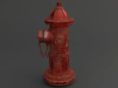 Fire Hydrant Game Ready Clean And Dirty Textures Low-poly 3D model