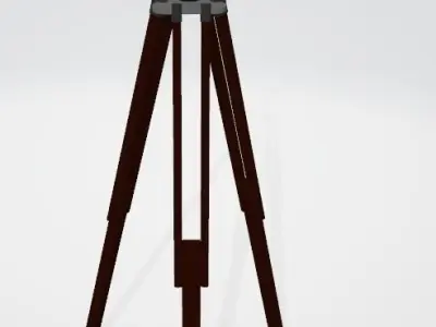 Old Tripod Binocular and Binocular  Low-poly 3D model