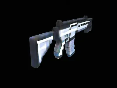 pixelated assault rifle 3D model