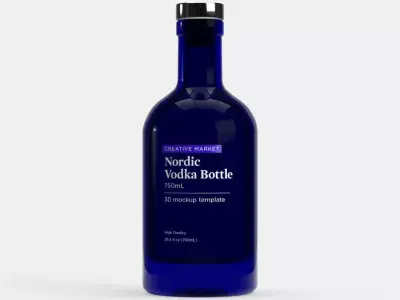 750mL Nordic Glass Vodka Bottle 3D model